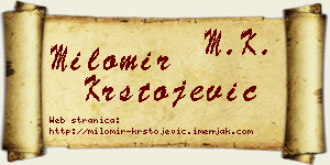 Milomir Krstojević vizit kartica